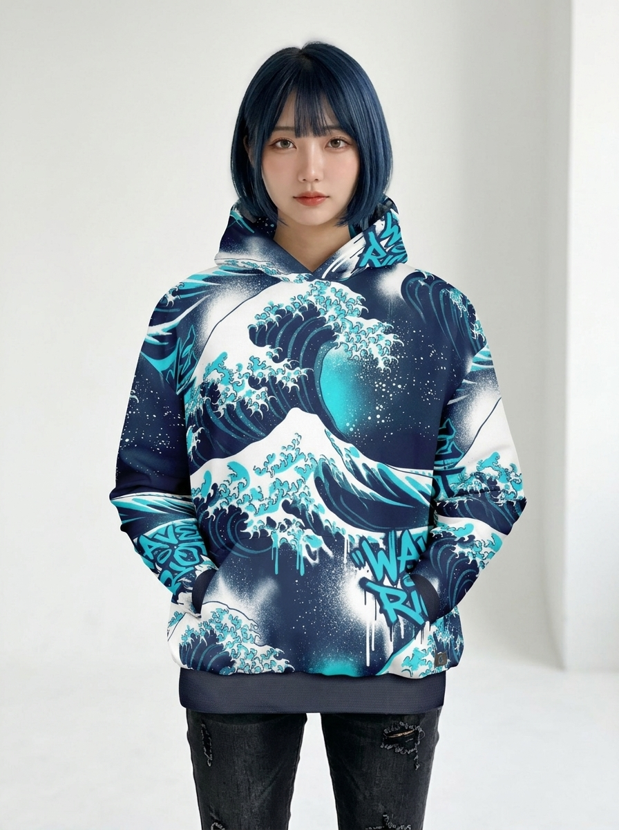 The Great Wave - Japanese Ukiyo-e Graphic Hoodie
