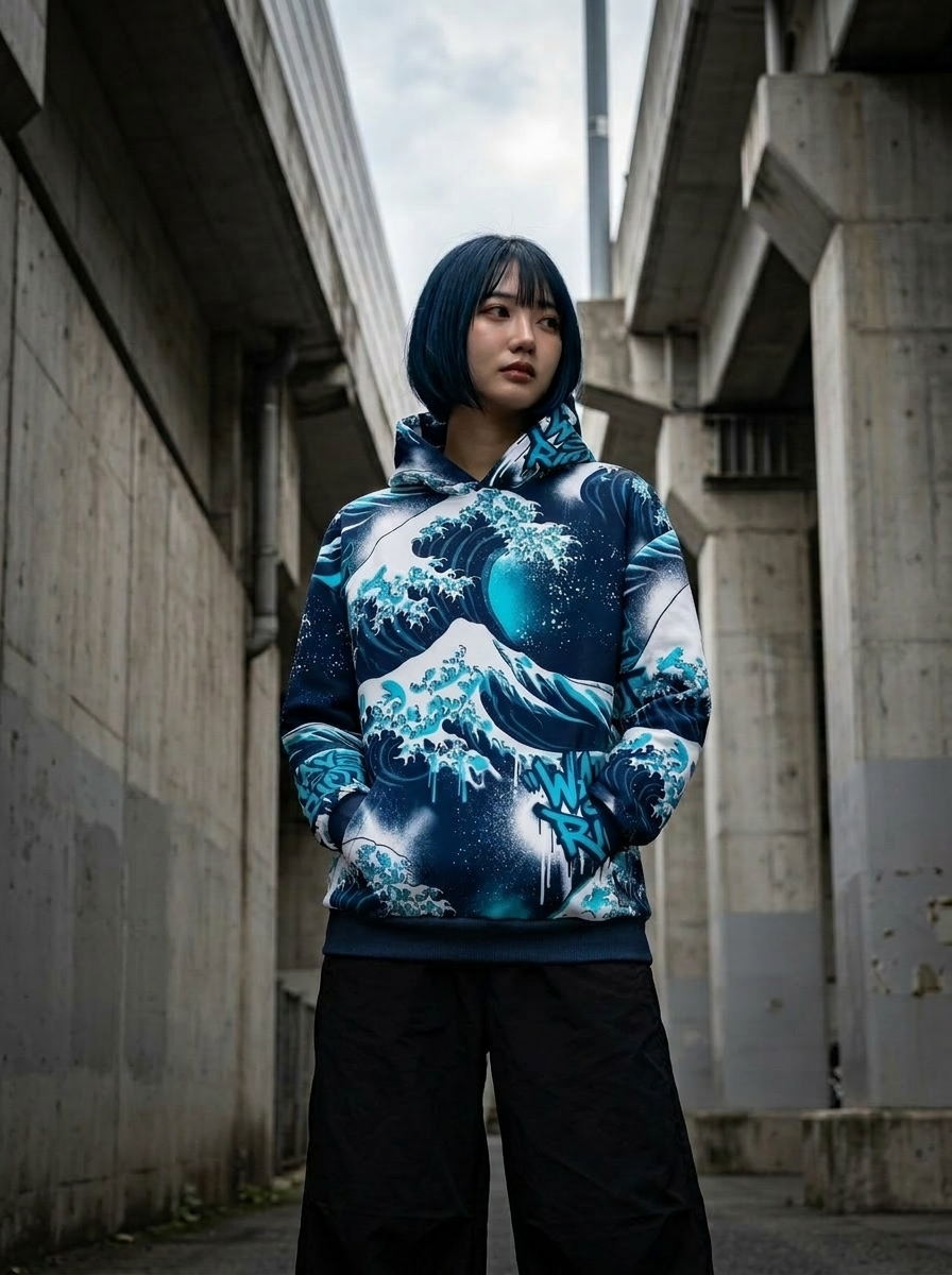 The Great Wave - Japanese Ukiyo-e Graphic Hoodie