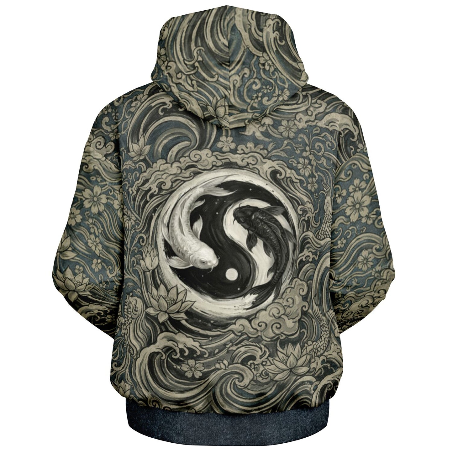 Yin-Yang Koi - Japanese Vintage Zen All-Over Print Hoodie