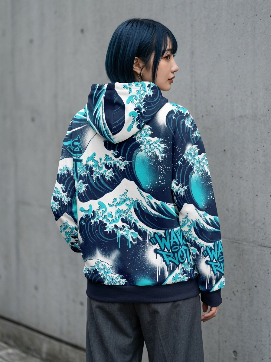 The Great Wave - Japanese Ukiyo-e Graphic Hoodie