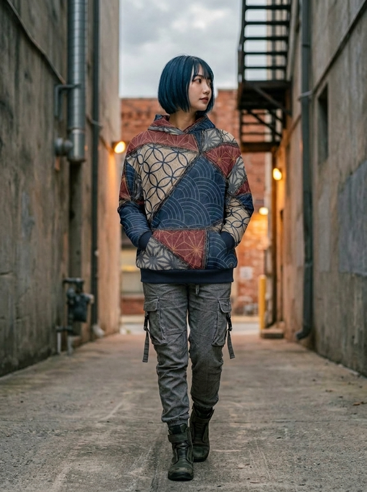 UROKO Patchwork - Traditional Japanese Graphic Hoodie