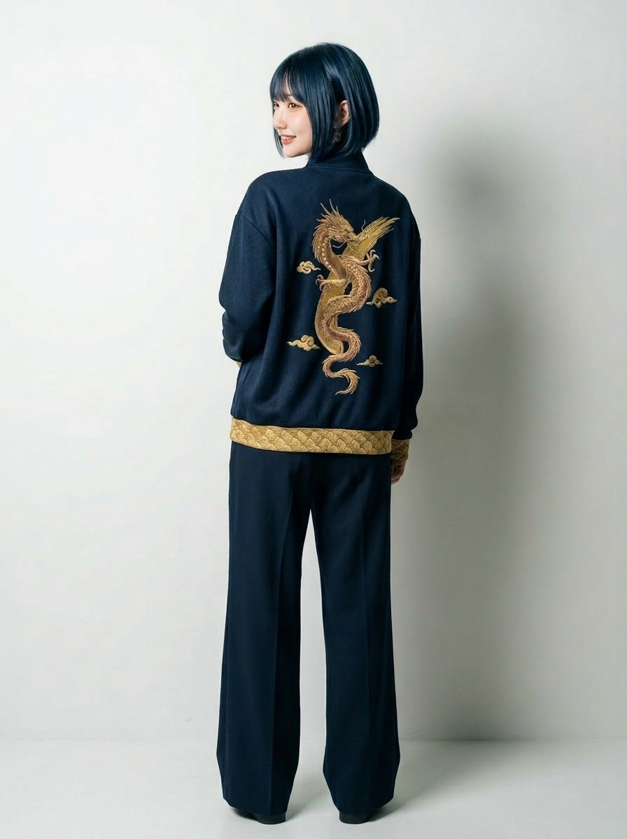 Dragon Ascent - Japanese Graphic Quarter-Zip Sweatshirt