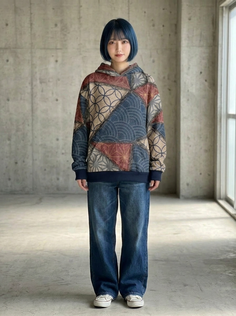 UROKO Patchwork - Traditional Japanese Graphic Hoodie