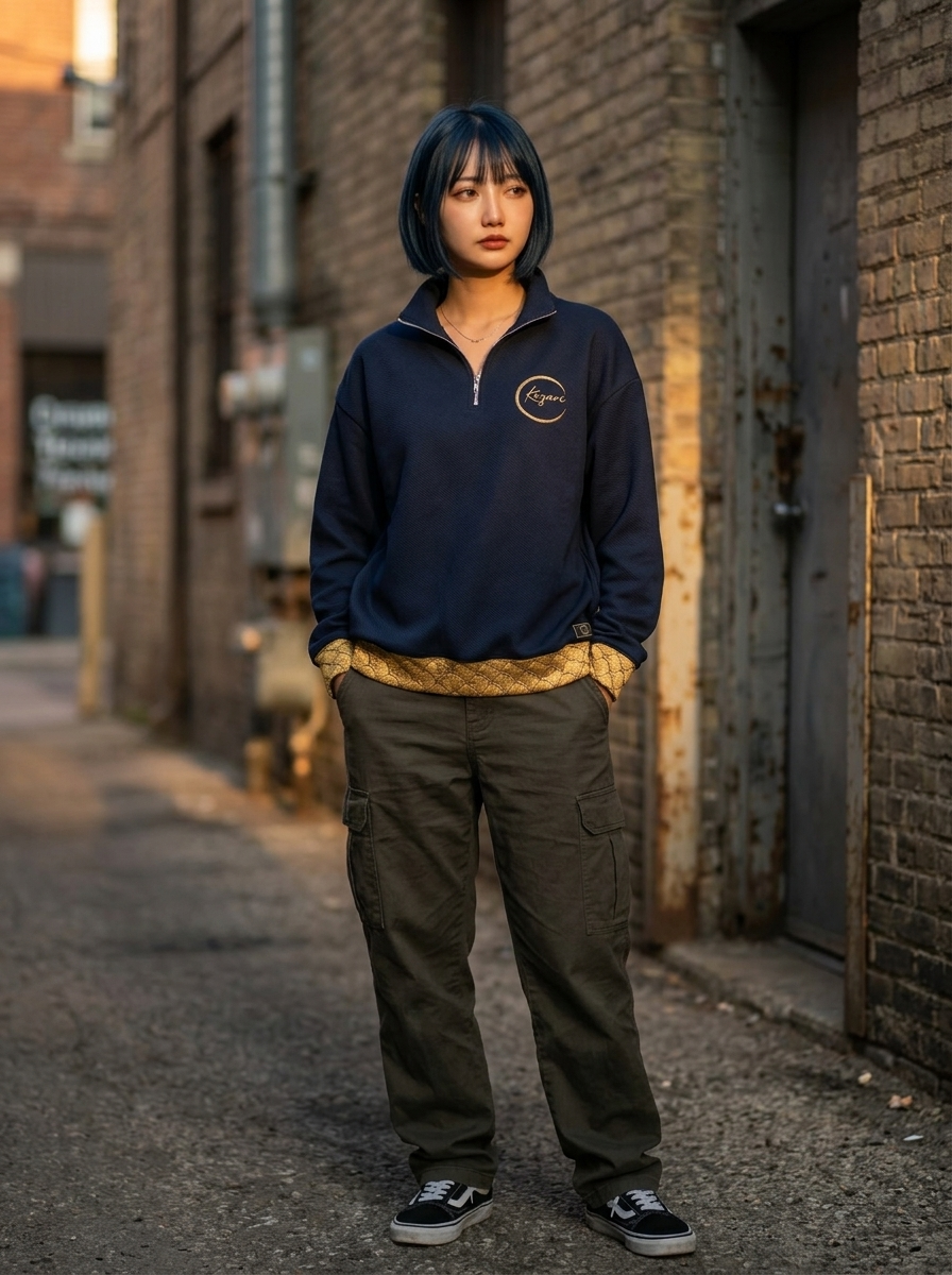 Dragon Ascent - Japanese Graphic Quarter-Zip Sweatshirt