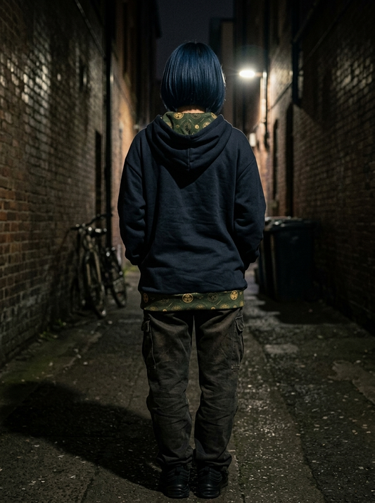 KAMON Monogram - Japanese Heritage Minimalist Hoodie 【Midnight Indigo】