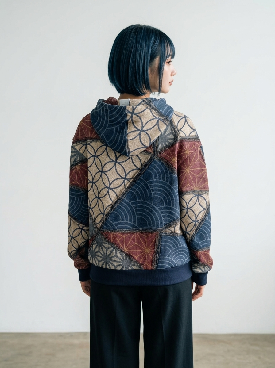 UROKO Patchwork - Traditional Japanese Graphic Hoodie